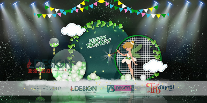 Trang Trí Sinh Nhật Chủ Đề Nàng Tiên Xanh – Không Gian Lung Linh Huyền Ảo Cho Bé Gái - Ảnh 2