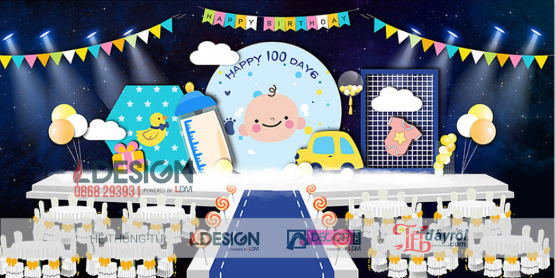 Trang Trí Sinh Nhật Bé Trai 100 Ngày Tuổi – Không Gian Dễ Thương Đậm Chất Thiên Thần Nhí - Ảnh 2