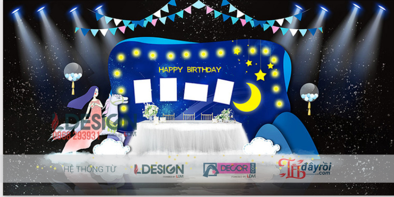 Trang Trí Sinh Nhật Chủ Đề Nàng Tiên Cưỡi Ngựa Trên Bầu Trời Sao – Không Gian Huyền Ảo Cho Bé Gái - Ảnh 2