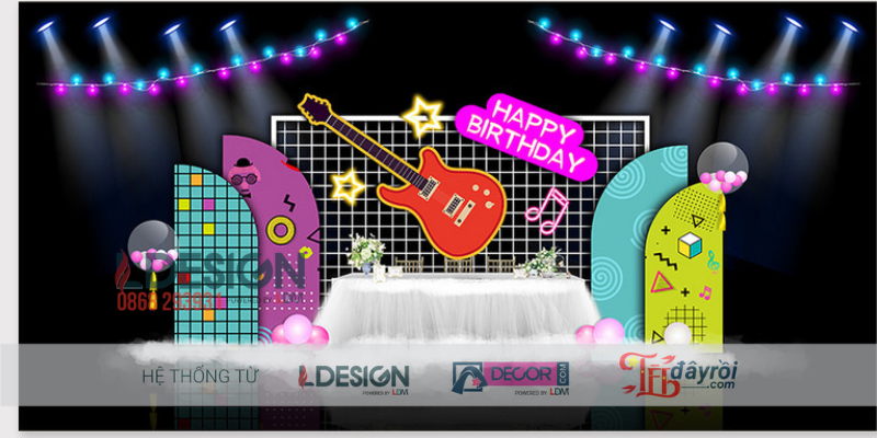 Trang Trí Sinh Nhật Chủ Đề Ban Nhạc Nhí – Sân Khấu Âm Nhạc Sôi Động Cho Bé Trai - Ảnh 2