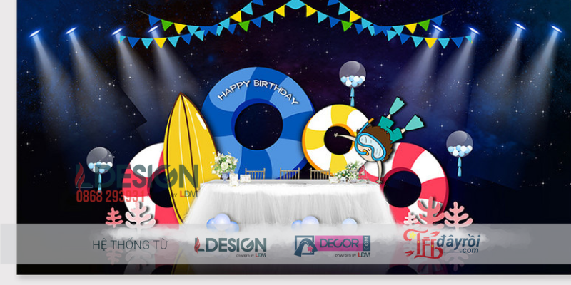 Trang Trí Sinh Nhật Chủ Đề Đại Dương – Khám Phá Thế Giới Biển Sâu Đầy Sắc Màu - Ảnh 2