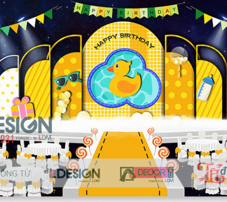 Trang Trí Sinh Nhật Chủ Đề Vịt Vàng Dễ Thương – Không Gian Ấm Áp Cho Bé Yêu