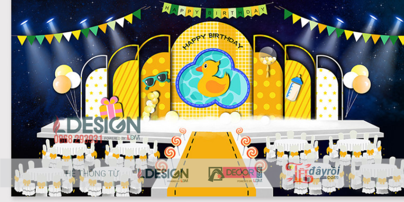 Trang Trí Sinh Nhật Chủ Đề Vịt Vàng Dễ Thương – Không Gian Ấm Áp Cho Bé Yêu