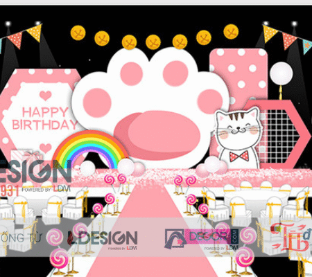 Trang Trí Sinh Nhật Chủ Đề Mèo Con – Không Gian Ngọt Ngào Cho Bé Gái
