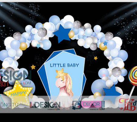 Trang Trí Sinh Nhật Bé Chủ Đề Kỳ Lân Vàng – Không Gian Mơ Mộng Cho Thiên Thần Nhỏ