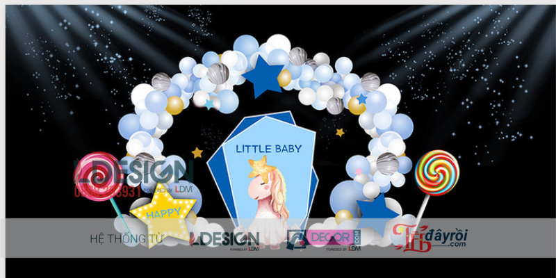 Trang Trí Sinh Nhật Bé Chủ Đề Kỳ Lân Vàng – Không Gian Mơ Mộng Cho Thiên Thần Nhỏ