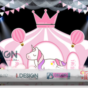 Trang Trí Sinh Nhật Chủ Đề Unicorn Hồng – Không Gian Ngọt Ngào Dễ Thương Cho Bé Gái