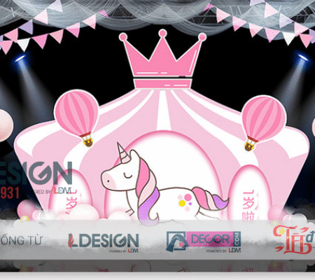 Trang Trí Sinh Nhật Chủ Đề Unicorn Hồng – Không Gian Ngọt Ngào Dễ Thương Cho Bé Gái