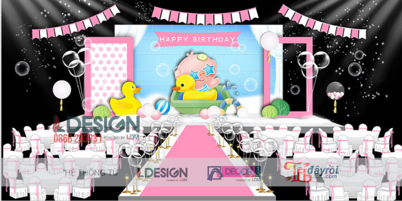 Trang Trí Sinh Nhật Bé Chủ Đề Vịt Vàng – Không Gian Tươi Sáng Đầy Niềm Vui Cho Bé Yêu