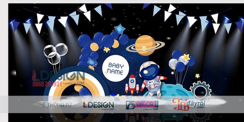 Trang Trí Sinh Nhật Chủ Đề Phi Hành Gia – Không Gian Vũ Trụ Kỳ Thú Cho Bé Trai - Ảnh 2
