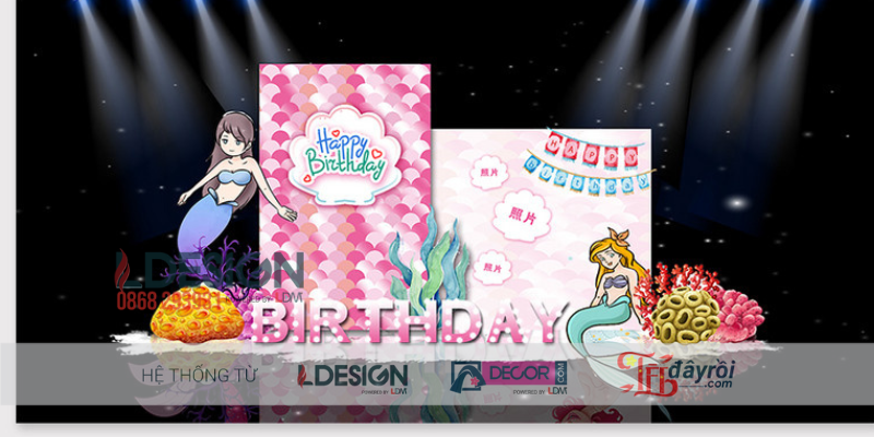 Trang Trí Sinh Nhật Chủ Đề Nàng Tiên Cá – Không Gian Đại Dương Lung Linh Cho Bé Gái - Ảnh 2