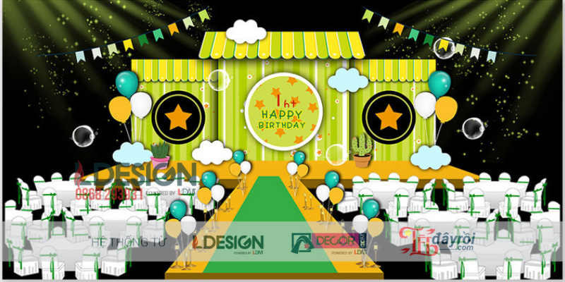 Trang Trí Sinh Nhật Bé Trai Chủ Đề Xanh Vàng – Không Gian Vui Nhộn Tràn Đầy Năng Lượng - Ảnh 2