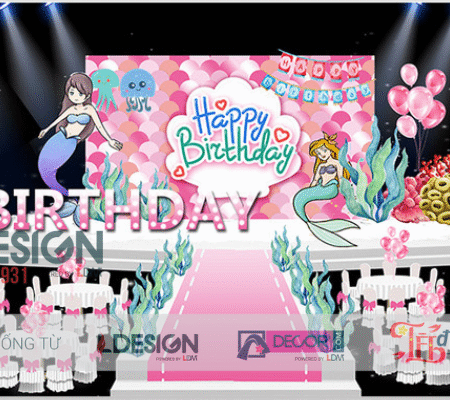 Trang Trí Sinh Nhật Chủ Đề Nàng Tiên Cá – Không Gian Đại Dương Lung Linh Cho Bé Gái