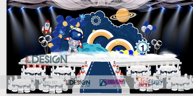 Trang Trí Sinh Nhật Chủ Đề Phi Hành Gia – Không Gian Vũ Trụ Kỳ Thú Cho Bé Trai - Ảnh 3