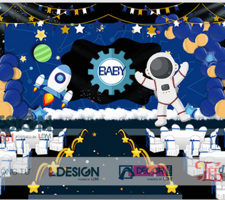 Trang Trí Sinh Nhật Chủ Đề Phi Hành Gia – Không Gian Khám Phá Vũ Trụ Ấn Tượng Cho Bé Trai